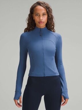 Lululemon Define Cropped Jacket in Pitch Blue, Nulu, Size 8